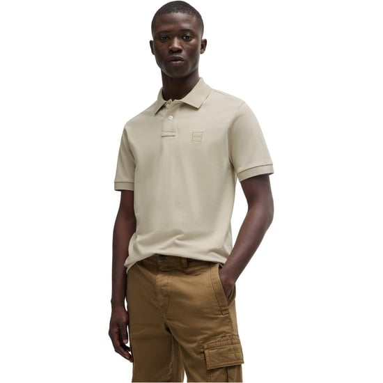 Heren Boss Hbo Passenger Premium Design Poloshirt in Licht Beige - Image 2