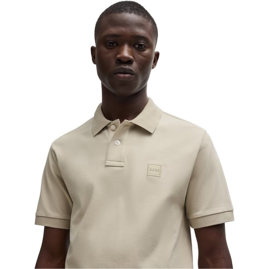 Heren Boss Hbo Passenger Premium Design Poloshirt in Licht Beige - Image 4