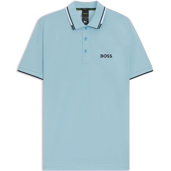 Men's Boss Hbg Paddy Pro Premium Cotton Polo Shirt in Light/Pstl Blue - Image 1