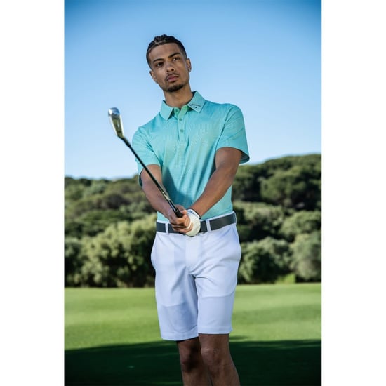 Men's Callaway Emea Collared Neck Short Sleeve Polo Shirt in Neptune Green - Image 4