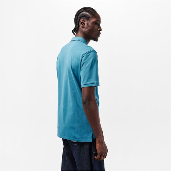 Men's C.P. Company Polo Shirt in Aegean Blue 815 - Image 4