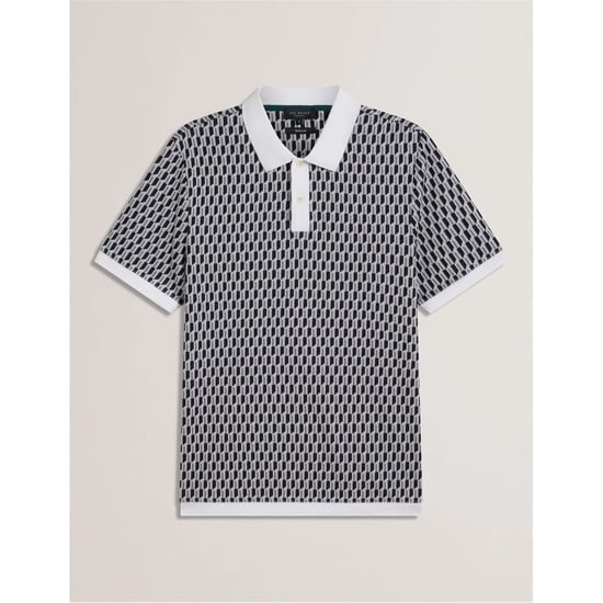 Herr Ted Baker Geo Regular Fit Poloshirt i Mörkblå - Image 1