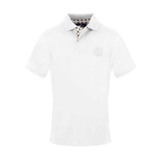 Men's Aquascutum Collared Neck Short Sleeve Polo Shirt in White - Image 1