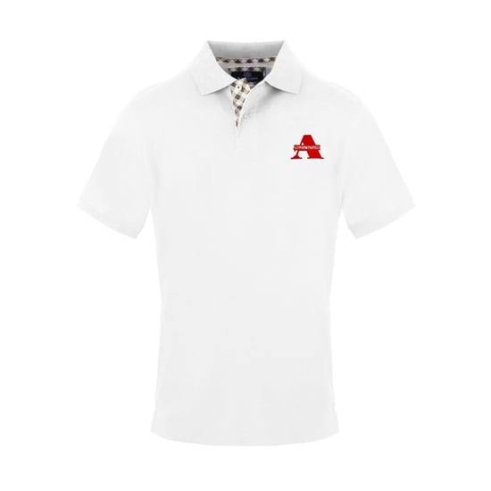 Men's Aquascutum Collared Neck Short Sleeve Polo Shirt in White - Image 1