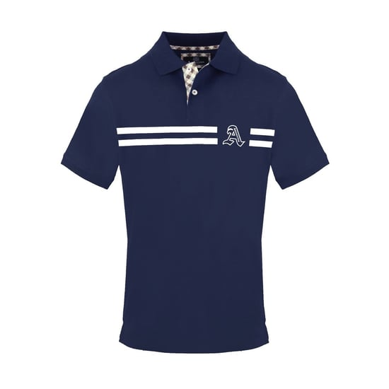 Men's Aquascutum Collared Neck Short Sleeve Polo Shirt in Navy - Image 1