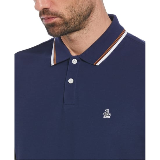 Men's Original Penguin Penguin Pete Polo Shirt in Medieval Blue - Image 3