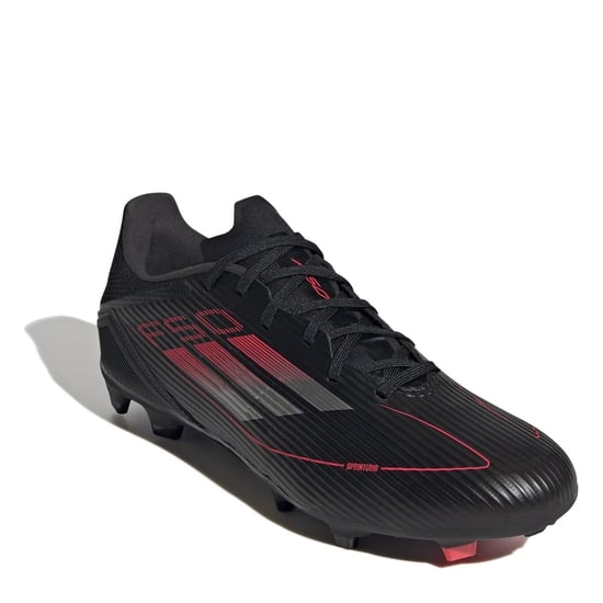 Men's adidas F50 League Lace-Up Stripe Patterned Boots in Core Black/Iron - Image 3