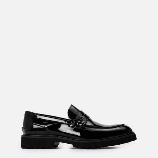 Men's Steve Madden Maisonn Penny Loafers with Moc Toe in Black Lthr - Image 1