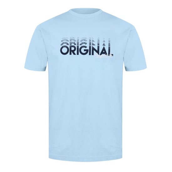 Men's Original Penguin Penguin Lettering Crew Neck T-Shirt in Cool Blue - Image 1