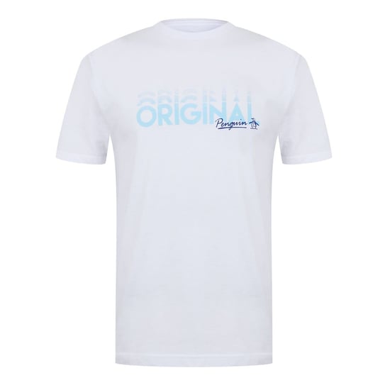 Men's Original Penguin Penguin Lettering Crew Neck T-Shirt in White - Image 1