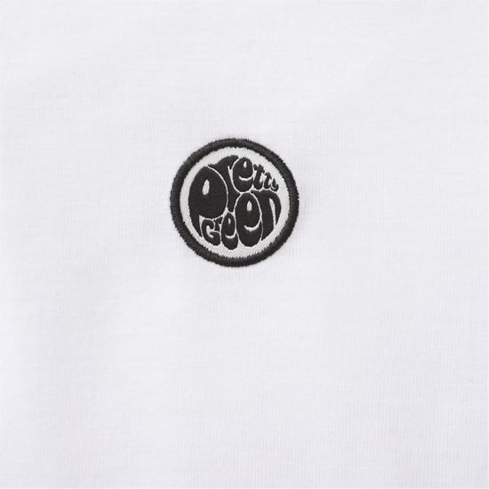 Men's Pretty Green Regular Fit Crew Neck T-Shirt in White - Image 4