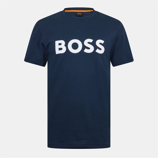Men's Boss Thinking 1 T-Shirt, Signature Logo in Dark Blue - Image 1