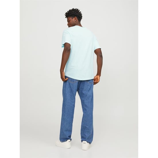 Men's Jack and Jones Crew Neck Regular Fit T-Shirt in Soothing Sea - Image 3