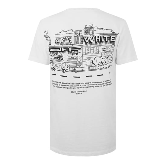 Men's Off White Large Genie Lettering Regular Fit T-Shirt in White - Image 2