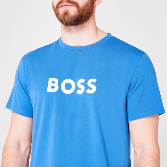 Men's Boss Hbw Logo T-Shirt, Logo Printed in Royal Blue 490 - Image 5