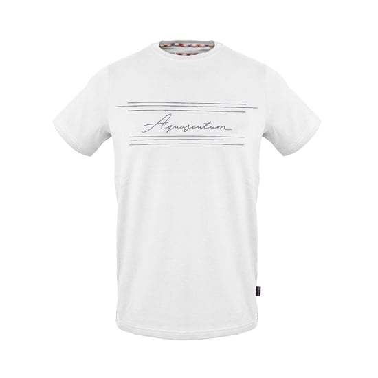 Men's Aquascutum Crew Neck Short Sleeve Regular Fit T-Shirt in White - Image 1