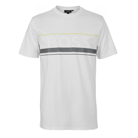 Men's Boss Hbg Zone Signature Logo T-Shirt in White - Image 1
