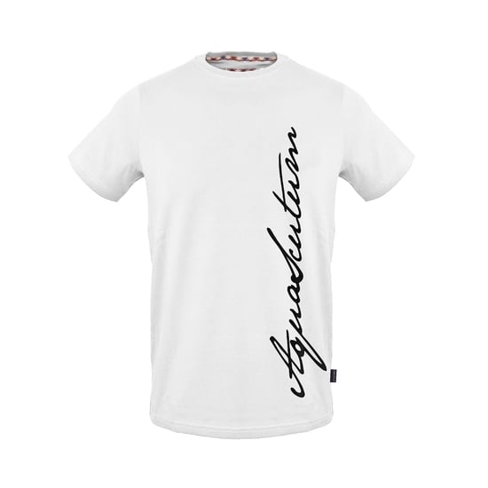Men's Aquascutum Signature Print Crew Neck Short Sleeve T-Shirt in White - Image 1