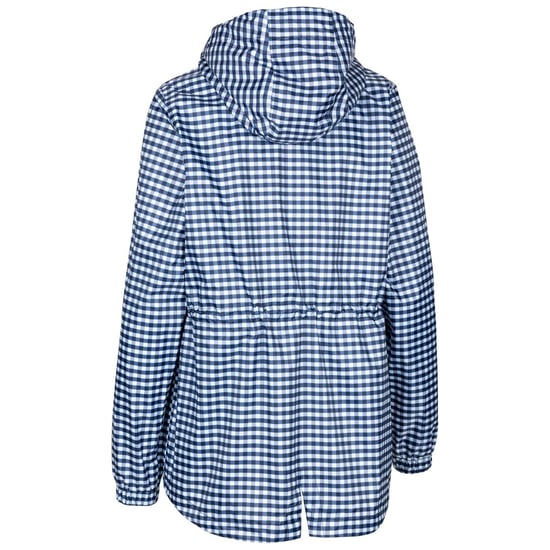 Women's Trespass Niggle Hooded Relaxed Fit Rain Jacket in Navy Gingham - Image 2