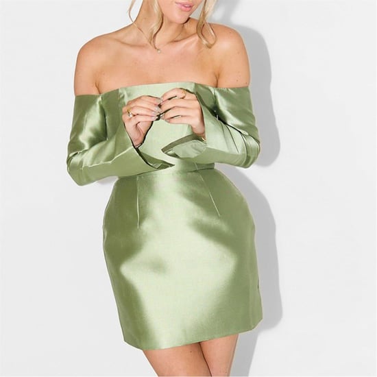 Women's Odd Muse Om The Ultimate Muse Off-The-Shoulder Mini A-Line Dress in Green - Image 3