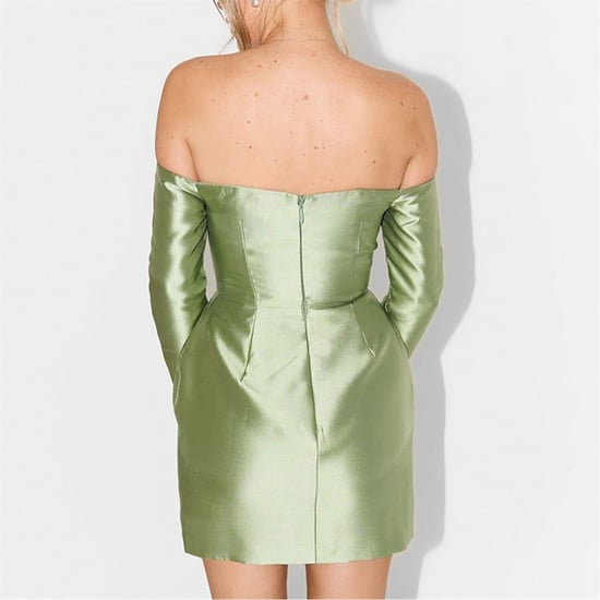 Women's Odd Muse Om The Ultimate Muse Off-The-Shoulder Mini A-Line Dress in Green - Image 4