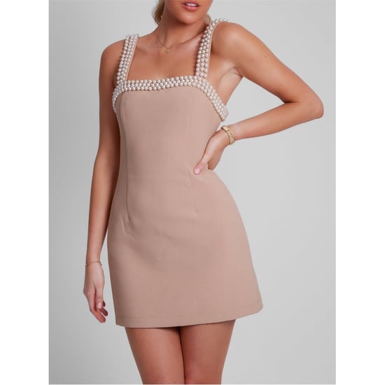 Women's Odd Muse The Ultimate Muse Pearl Trim Mini Dress in Camel - Image 2