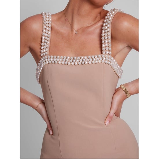 Women's Odd Muse The Ultimate Muse Pearl Trim Mini Dress in Camel - Image 3