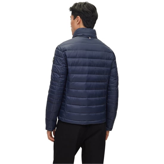 Men's Boss Solid Patterned Puffer Jacket in Dark Blue - Image 3