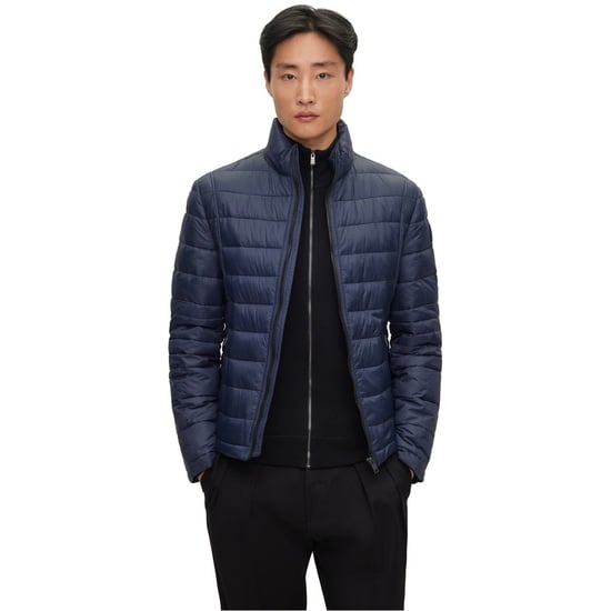 Men's Boss Solid Patterned Puffer Jacket in Dark Blue - Image 4