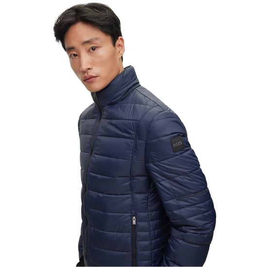 Men's Boss Solid Patterned Puffer Jacket in Dark Blue - Image 5
