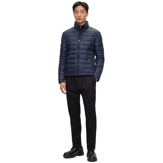 Men's Boss Solid Patterned Puffer Jacket in Dark Blue - Image 6