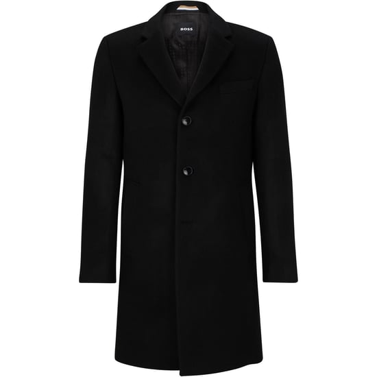 Men's Boss Hyde Tailored Fit Long Formal Coat in Black - Image 1
