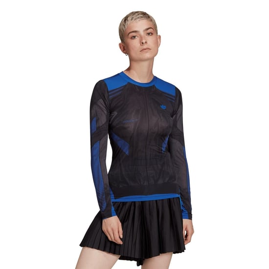 Women's adidas Originals Regular Fit Crew Neck Long Sleeve T-Shirt in Power Blue - Image 2