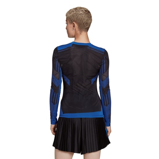 Women's adidas Originals Regular Fit Crew Neck Long Sleeve T-Shirt in Power Blue - Image 3