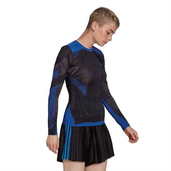 Women's adidas Originals Regular Fit Crew Neck Long Sleeve T-Shirt in Power Blue - Image 4