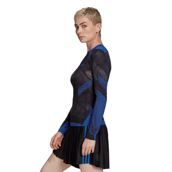 Women's adidas Originals Regular Fit Crew Neck Long Sleeve T-Shirt in Power Blue - Image 5