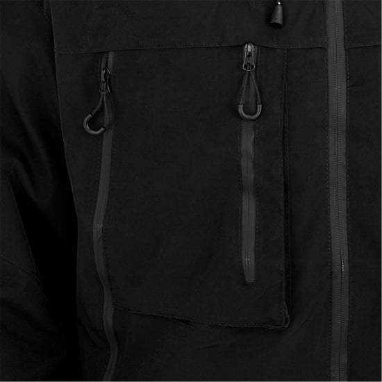 Men's Firetrap Windproof Hooded Long Sleeve Windbreaker in Black - Image 5