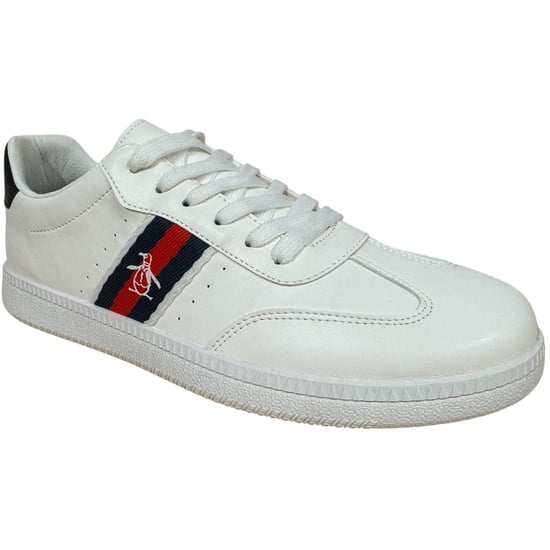 Men's Original Penguin Low Profile Lace Up Trainers Juniors in White - Image 3