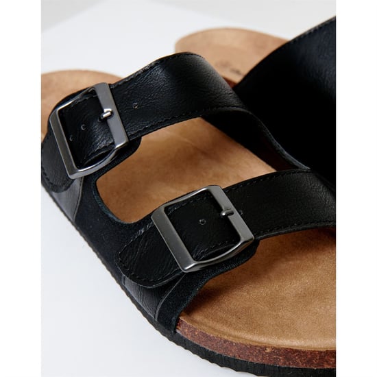 Men's Threadbare Atticus Open Toe Slide Sandals in Black - Image 2