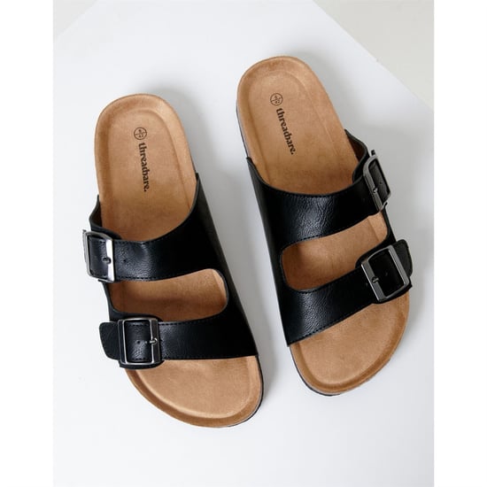 Men's Threadbare Atticus Open Toe Slide Sandals in Black - Image 3