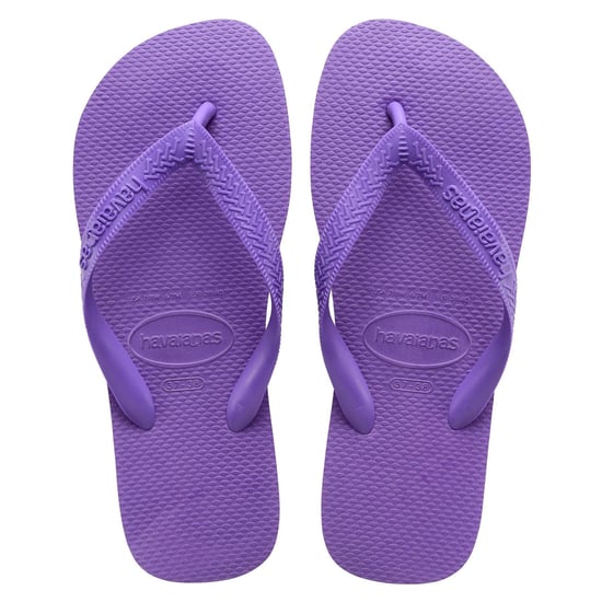 Women's Havaianas Solid Patterned Thong Toe Flip Flops in Purple - Image 3