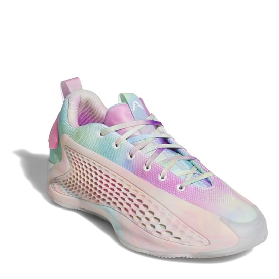 Men's adidas Anthony Edwards 1 Basketball Shoes in Wht/Ora/Pnk - Image 3