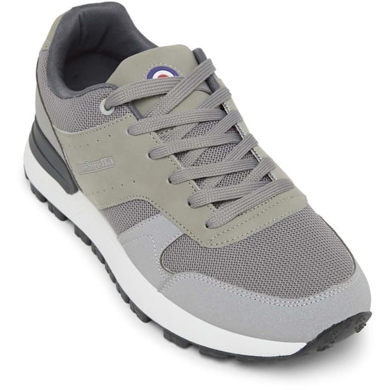 Men's Lambretta Echo 2 British Sailer Low Top Sneakers in Light Grey - Image 2