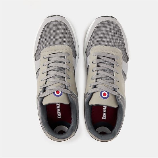 Men's Lambretta Echo 2 British Sailer Low Top Sneakers in Light Grey - Image 4