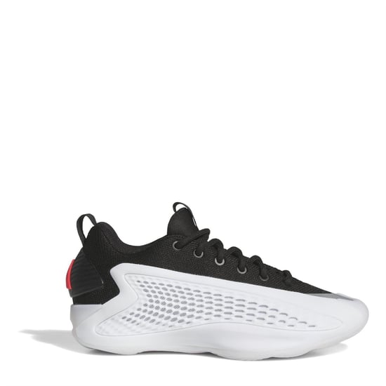 Men's adidas Anthony Edwards 1 Low Top Lace-Up Sneakers in White/Blk/Red - Image 1