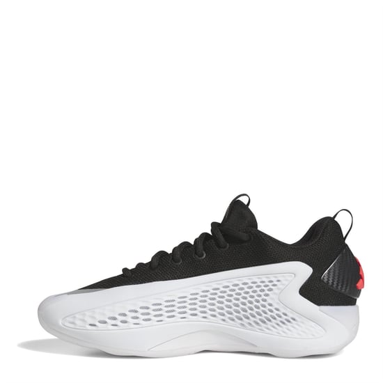 Men's adidas Anthony Edwards 1 Low Top Lace-Up Sneakers in White/Blk/Red - Image 2