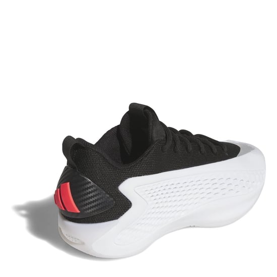 Men's adidas Anthony Edwards 1 Low Top Lace-Up Sneakers in White/Blk/Red - Image 4