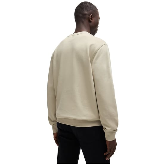 Men's Boss Westart Crew Sweatshirt, Premium Cotton in Light Beige 271 - Image 2