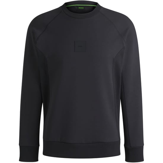 Men's Boss Crew Neck Raglan Sleeve Ribbed Collar Sweatshirt in Dark Blue - Image 1