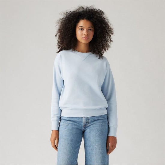 Women's Levis Heritage Crew Neck Long Sleeve Drop Shoulder Sweatshirt in Niagara Mist - Image 2